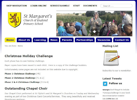 stmargarets academy school website design warrington cheshire